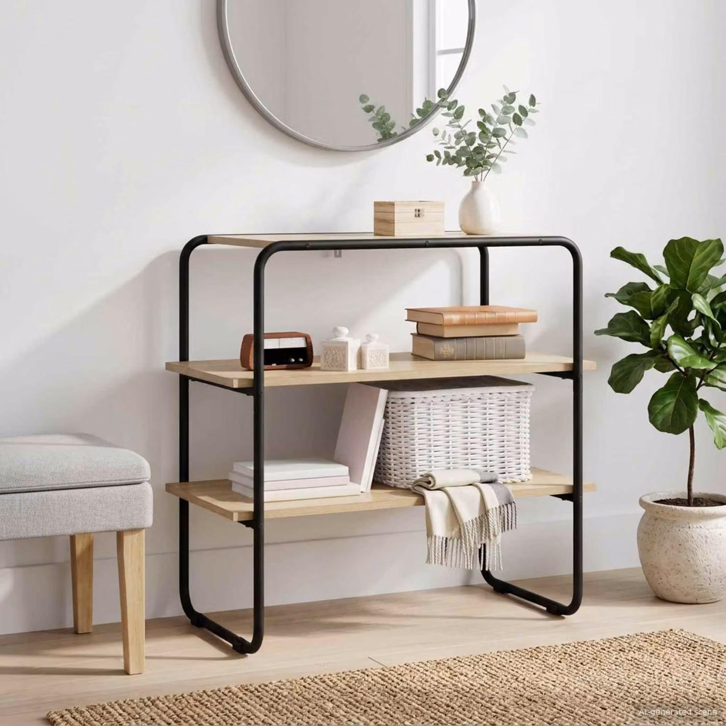 vidaXL Tavolo consolle moderno in rovere sonoma marrone L 60 cm, P 41 cm, H 75 cm