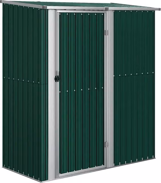 Casetta da giardino-Capanno da Giardino verde 180,5x97x209,5 cm in acciaio zincato