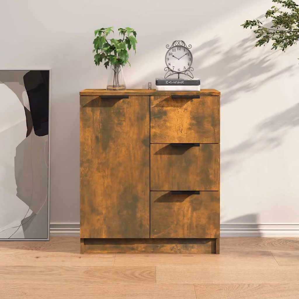 Credenza vidaXL in legno Rovere Fumo, colore marrone, L: 60 cm, P: 30 cm, H: 70 cm