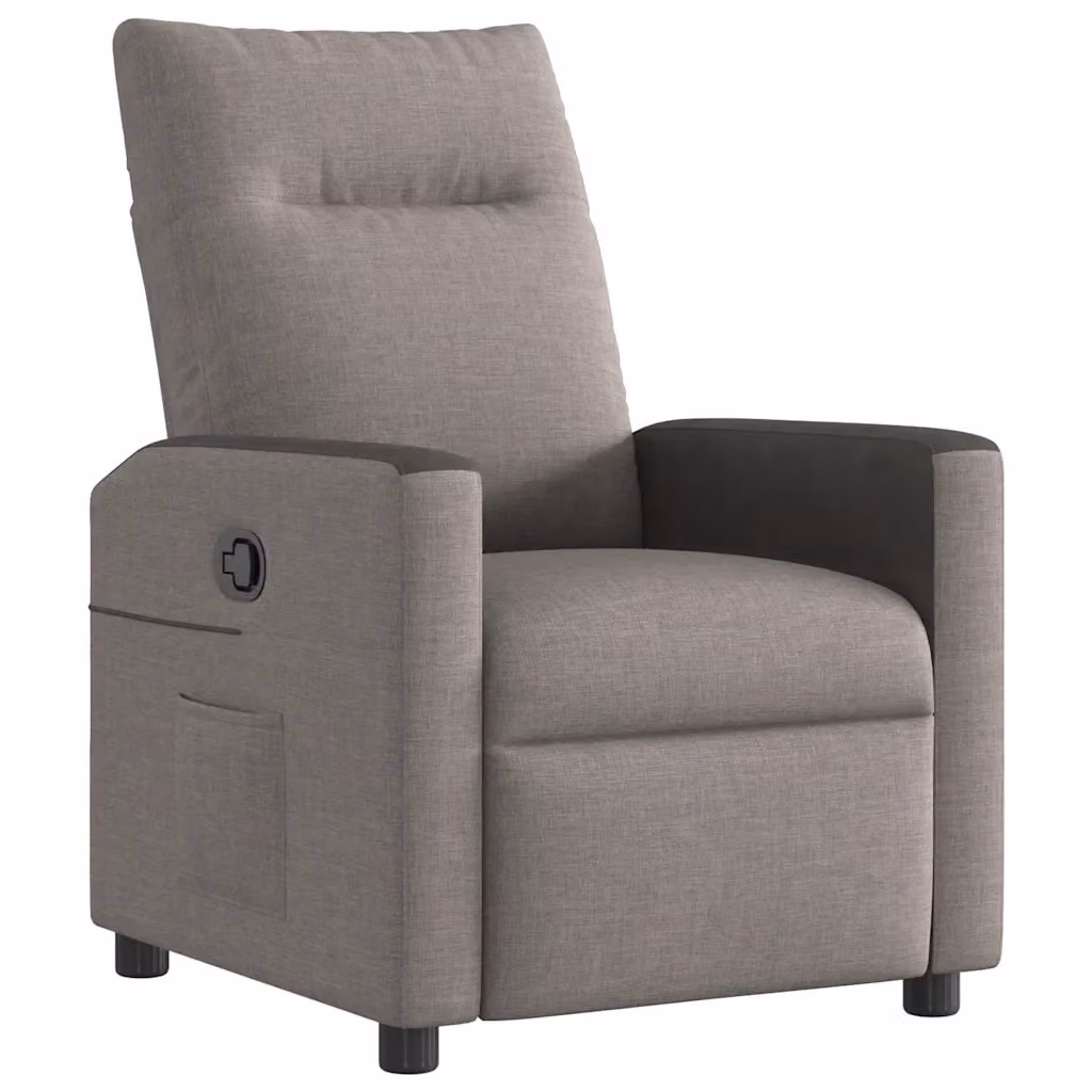 Poltrona Reclinabile Relax vidaXL in Tessuto Grigio e Nero con Braccioli e Struttura in Metallo e Legno – 2