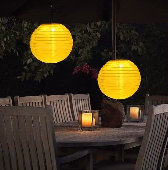 Set da 2 lampade da giardino a LED impermeabili da 12 pollici con alimentazione solare - Giallo