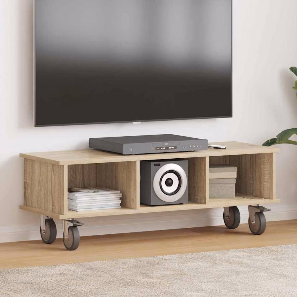 vidaXL Supporto TV Moderno in Legno MDF Rovere Sonoma Marrone L 100 x P 35 x H 35 cm