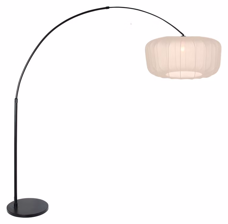 Lampada da terra - beige nero - Sparkled Light - metallo tessile - Ø 45cm - E27 - 4564ZW - Steinhauer