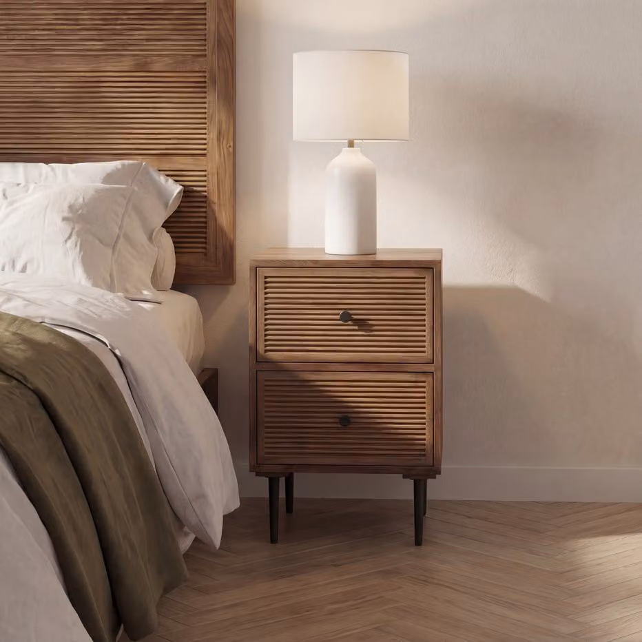 Banak comodino moderno in legno di mango color marrone L: 40 cm, P: 40 cm – 2