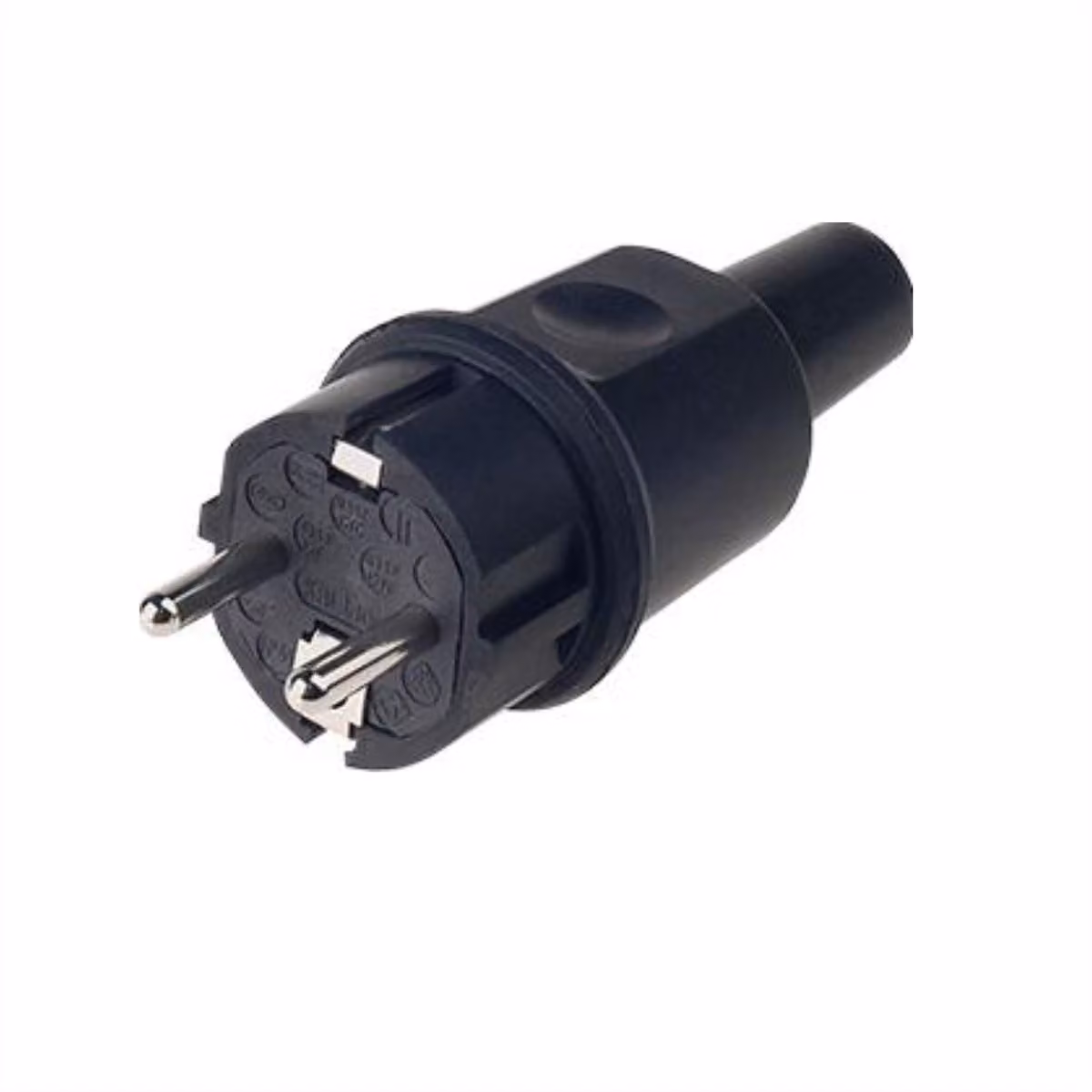 BACHMANN Connettore di alimentazione 250V/16A, maschio, CEE 7/7, per cavo, gomma, nero (913.169) (19.07.3766)
