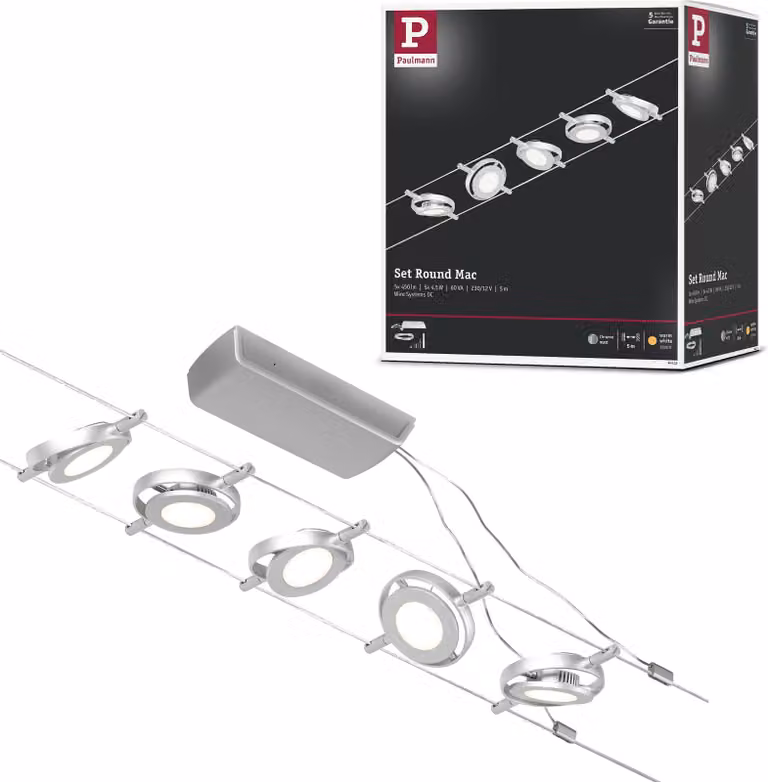 Paulmann CorDuo Sistema di cavi LED Set base RoundMac