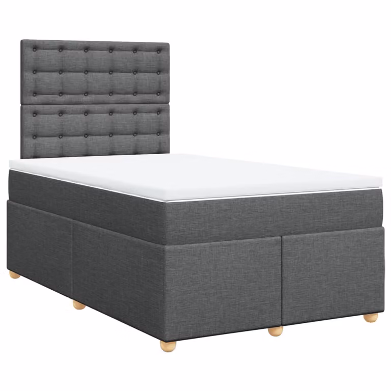 Giroletto a Molle con Materasso Grigio Scuro 120x190cm Tessuto