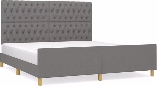 Letto matrimoniale | Letto per adulti | Giroletto senza Materasso Grigio Scuro 180x200 cm Tessuto