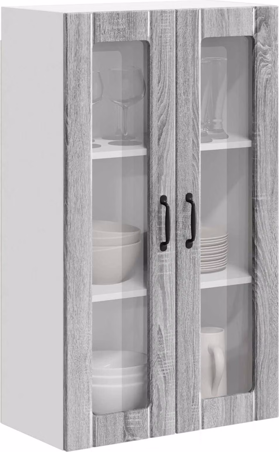 Mobile in vetro da parete LUCCA Grigio Sonoma 60 x 31 x 100 cm