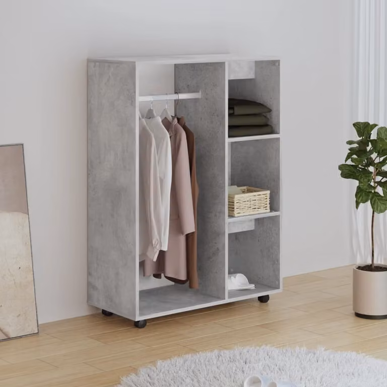 vidaXL Armadio grigio cemento 80x40x110 cm materiale legno - Armadio - Armadi - Armadio camera da letto - Armadi camera da letto