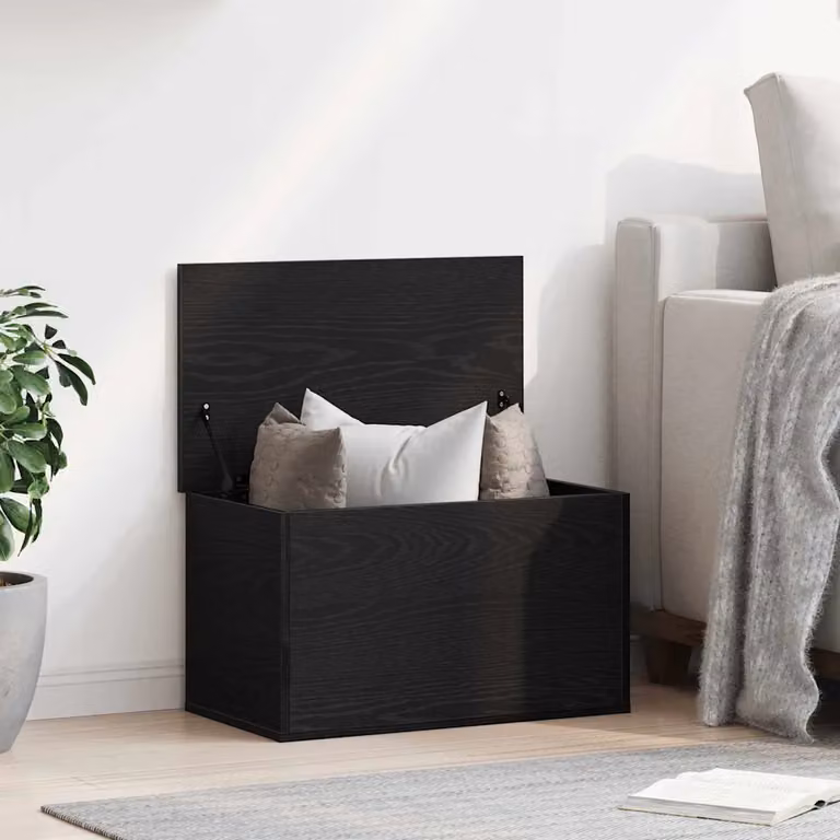 Scatola di stoccaggio vidaXL in MDF nero, L 60 x P 35 x H 35 cm