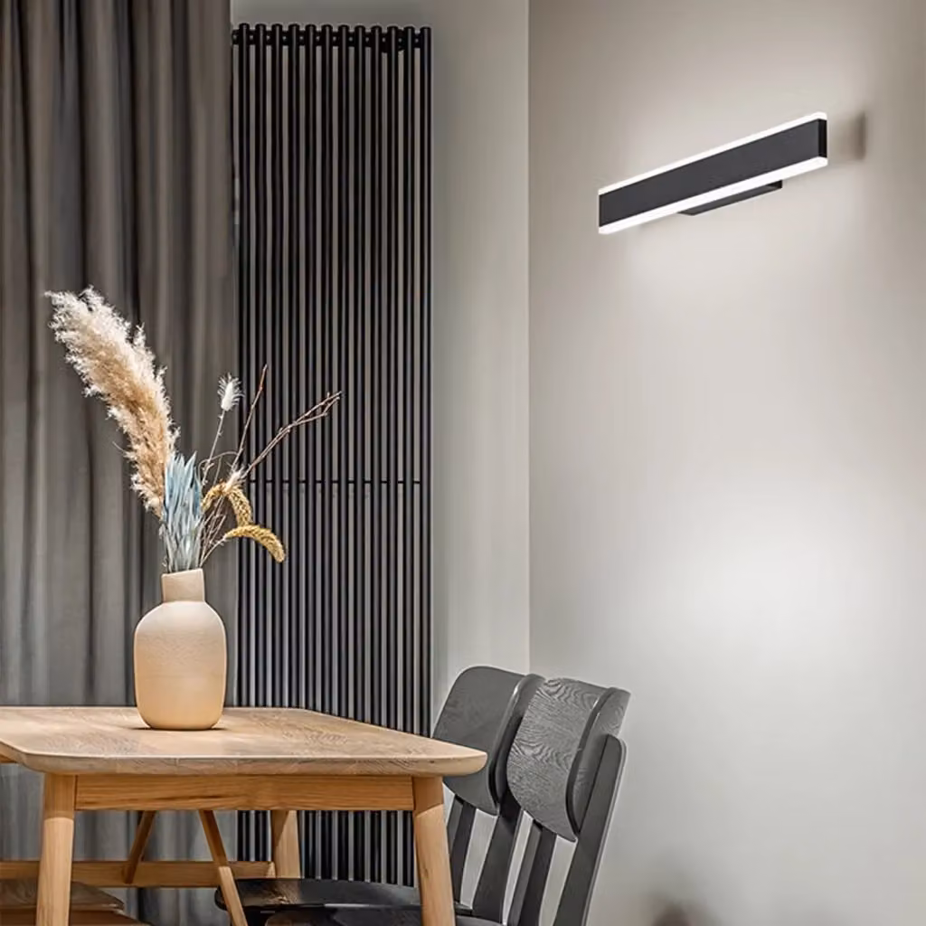 Applique Moderna Kante Perenz Illumina in Metallo Nero e Acrilico con LED da 16W, Dimmabile e CCT 3000/4000/6000K, Luce Up & Down – 2