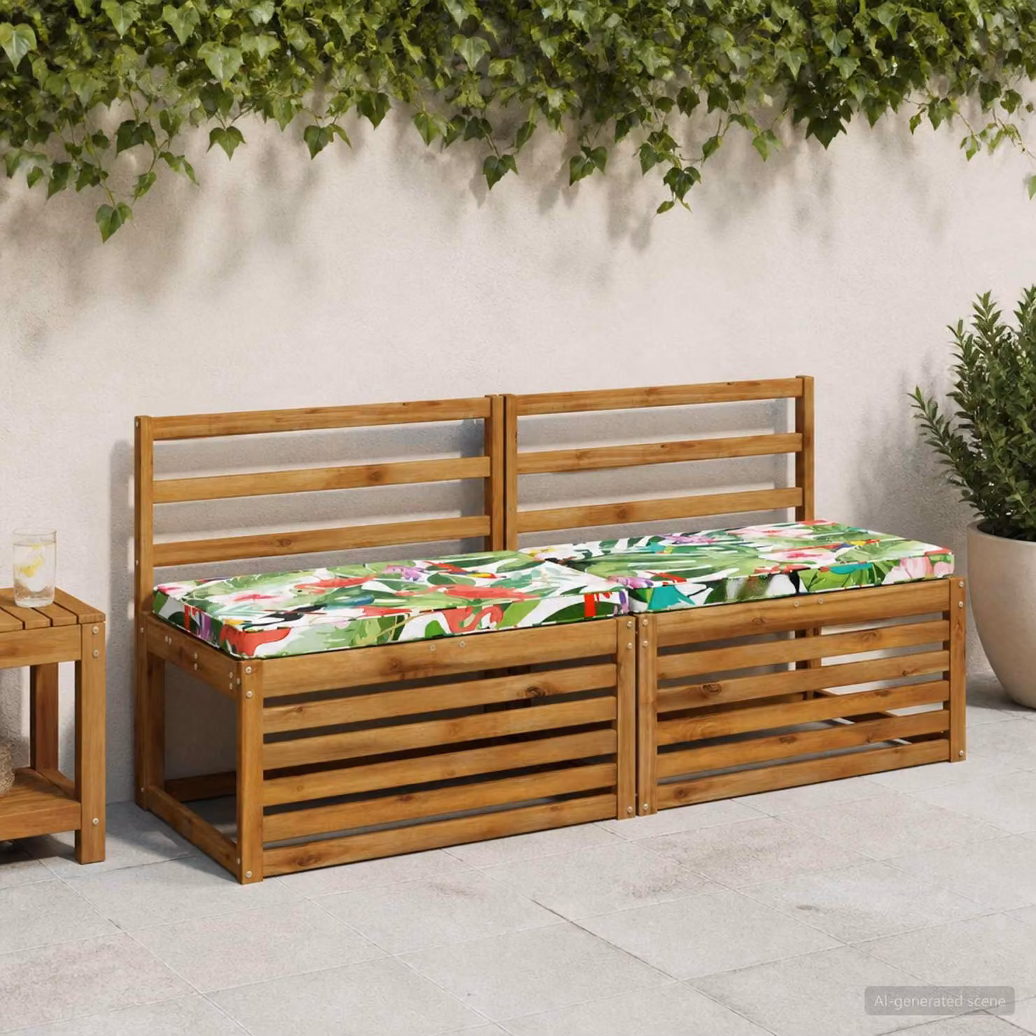 Cuscino per Panchina vidaXL Multicolore in Poliestere con Rivestimento Rimovibile e Resistente ai Raggi UV