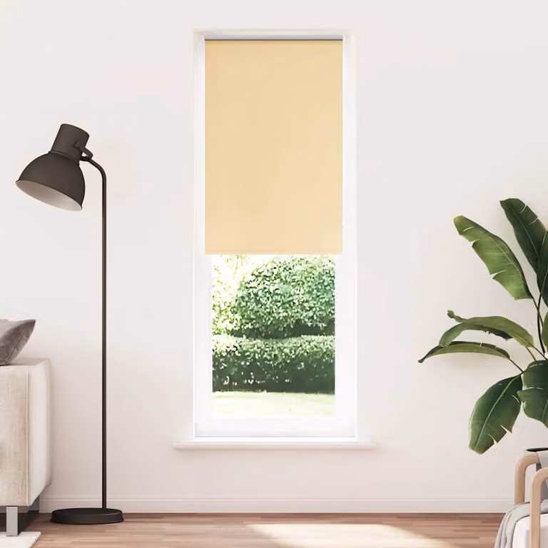 vidaXL Tenda a Rullo Oscurante Termoisolante in Poliestere, Colore Beige, L: 75 cm, H: 230 cm
