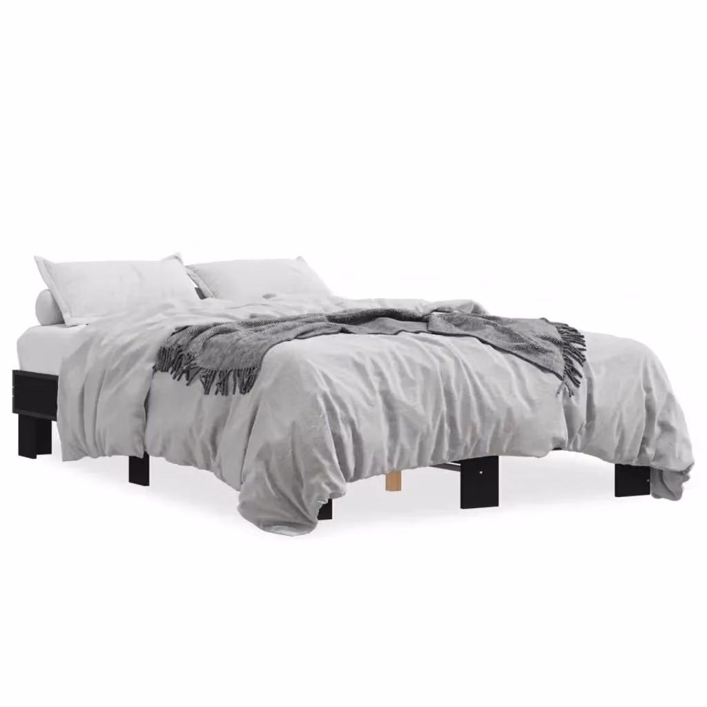 Giroletto vidaXL in legno multistrato e metallo nero e bianco L/P/H: 200 x 140 x 30 cm – 2