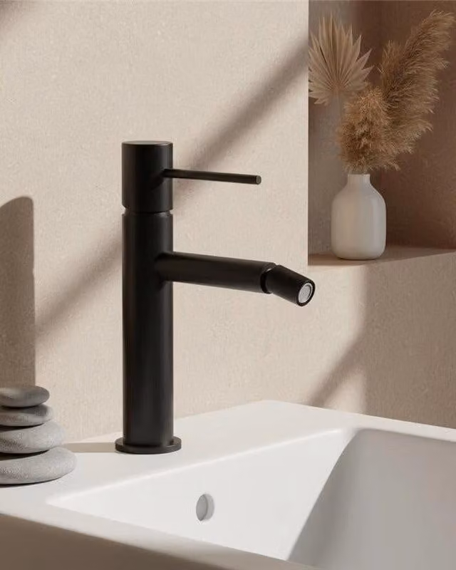 Rubinetto bidet monocomando nero opaco Hidden