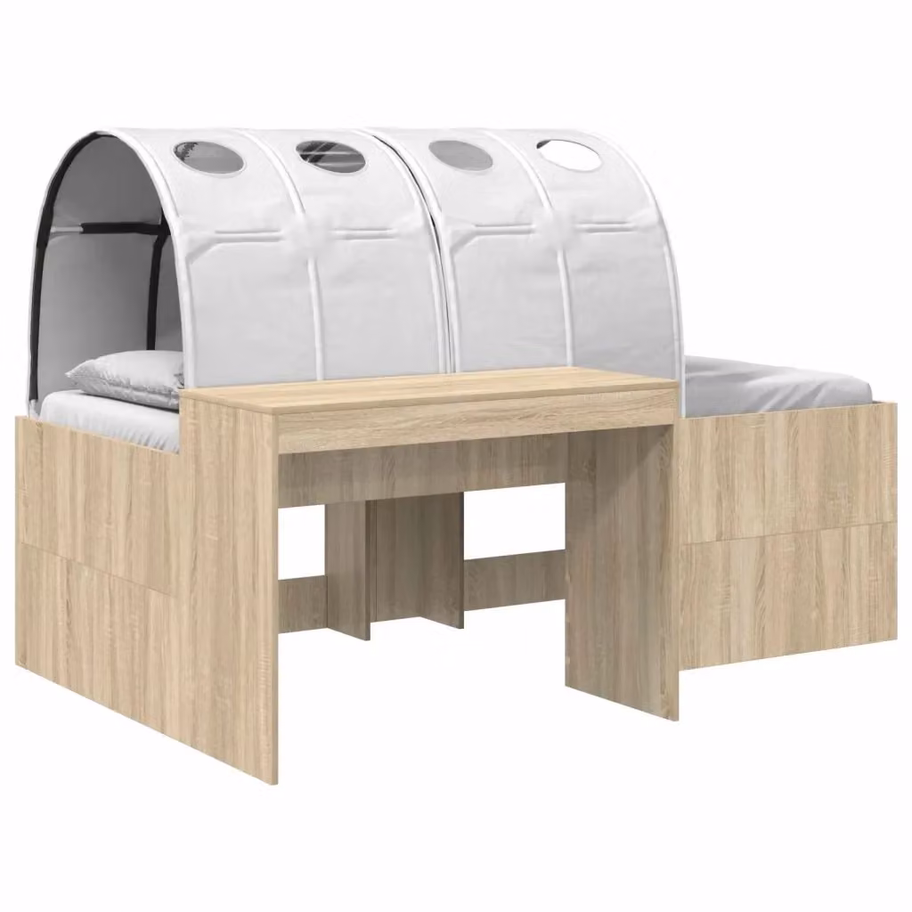 Letto alto singolo per bambini vidaXL con scrivania e cassetti in legno ingegnerizzato L/P/H: 193 x 120 x 133,5 cm – 2