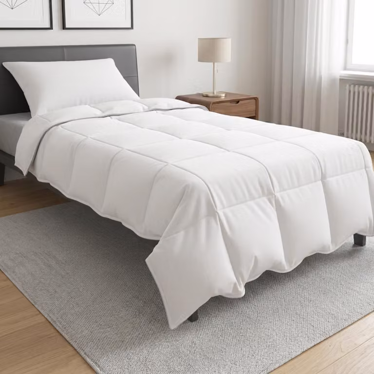 Set di 2 piumoni vidaXL in bambù per tutte le stagioni, bianco, L 140 x P 200 cm