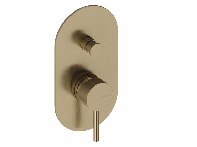 SANYCCES LOOP Miscelatore doccia a 2 vie da incasso con corpo da incasso, oro spazzolato