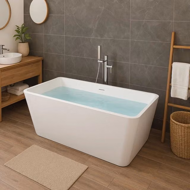 Vasca da bagno freestanding rettangolare OGOMONDO in acrilico bianco lucido L: 170 cm, P: 80 cm, H: 58 cm
