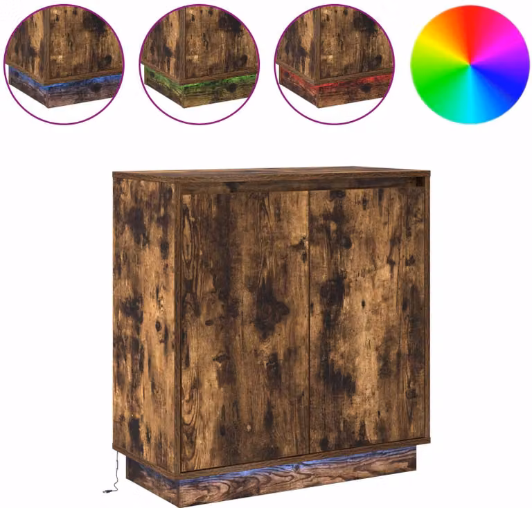 Madia LED per Rovere Fumo 71 x 34,5 x 75 cm Legno multistrato