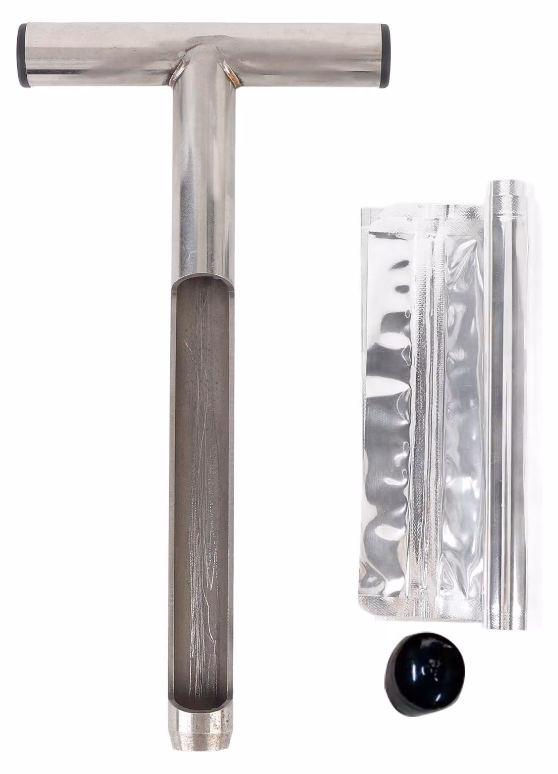 Sonda per campioni di terreno con manico a T, kit di test con asta in acciaio inossidabile, 2 sacchetti per campioni per la cura delle piante, giardino, agricoltura