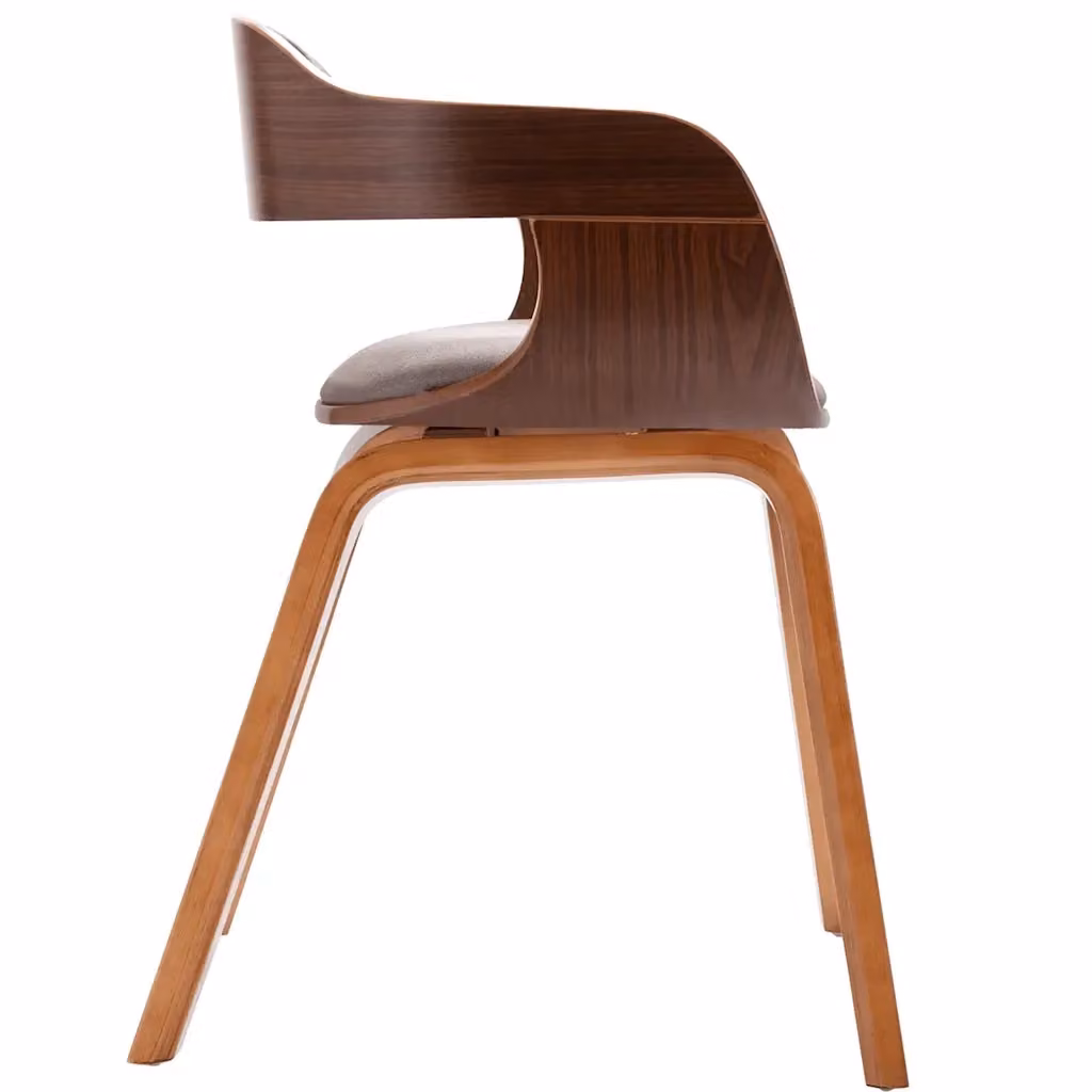 Sedia da pranzo moderna vidaXL in legno e tessuto grigio con braccioli – 2