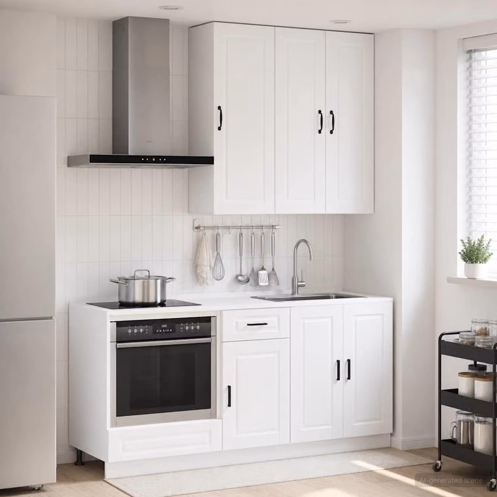 Unità cucina moderna vidaXL PORTO in 5 pezzi bianco lucido in legno MDF