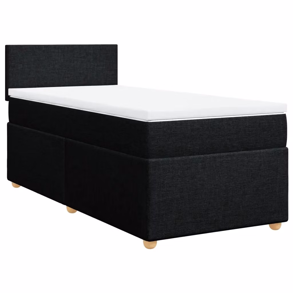 Letto Singolo Ibrido con Materasso a Molle vidaXL in Tessuto Nero e Bianco L/P: 90 x 190 cm – 2