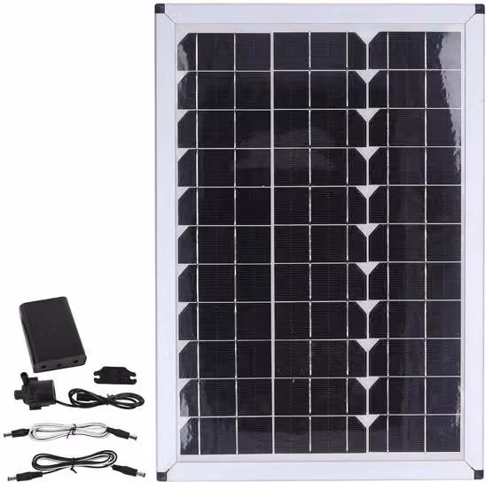 Pompa ad acqua solare 20W 800L/h 12V 5 metro di sollevamento per laghi e giardini - Pompa ad acqua silenziosa a doppio effetto con pompa solare.