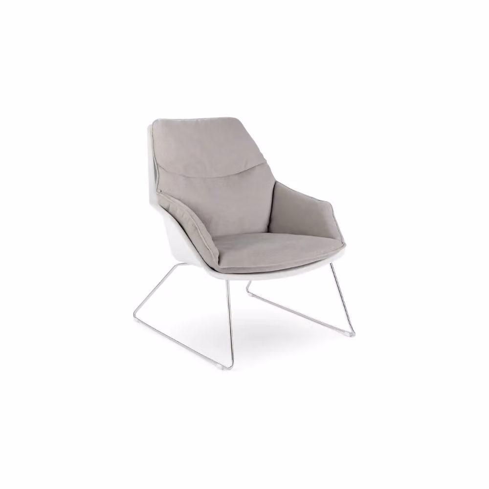 Set di 2 poltroncine Cocoon Duzzle in polipropilene e metallo Grigio chiaro L/P/H: 74 x 85 x 86 cm – 2