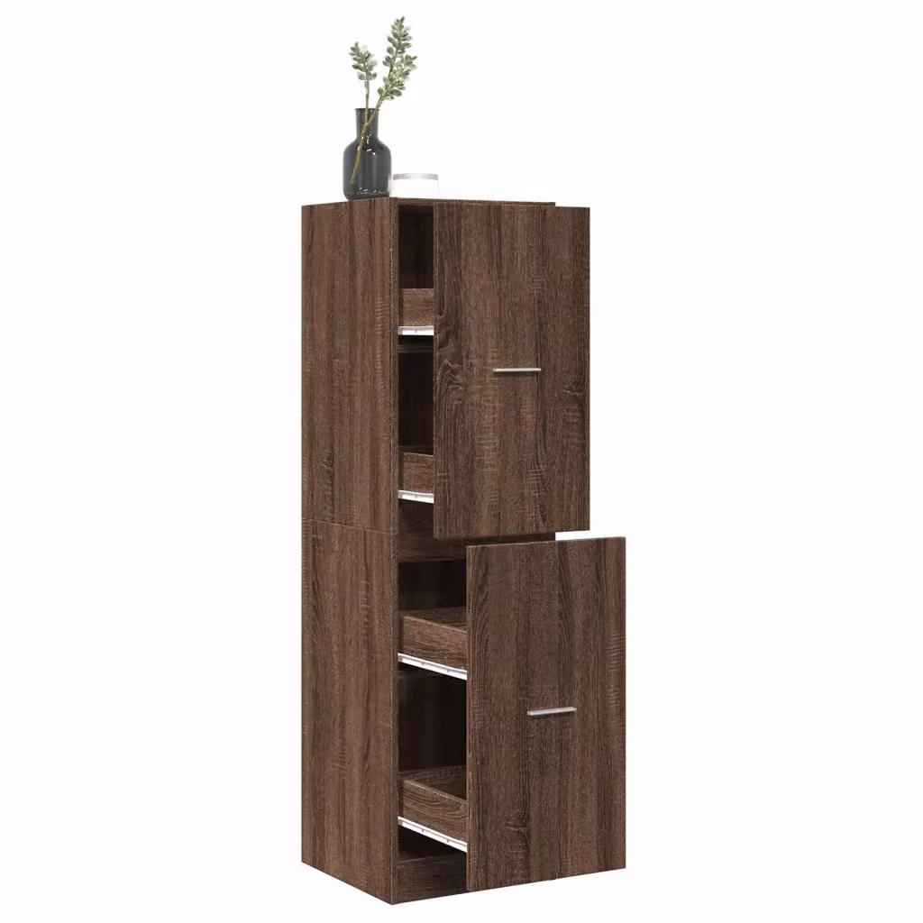 Armadietto da farmacia a parete vidaXL in legno rovere marrone, L: 40 cm, P: 41 cm, H: 144,5 cm