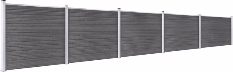 Set Pannelli di Recinzione in WPC 872x146 cm Nero