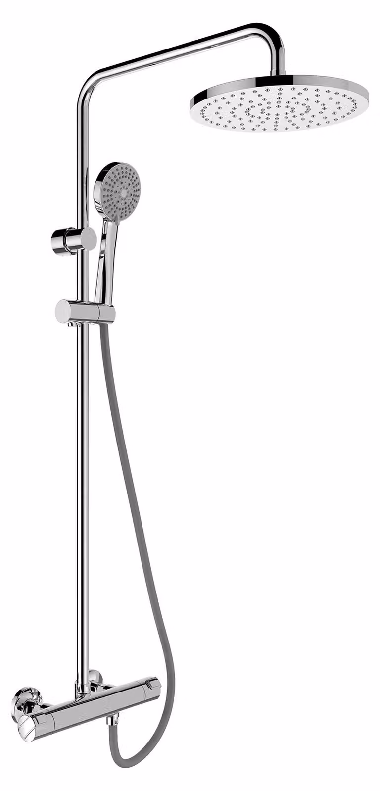 LAUFEN CityPro Liberty Système de douche, avec thermostat, pomme de douche orientable x250mm, y compris douchette et flexible de douche, HF501957100600, HF501957100600