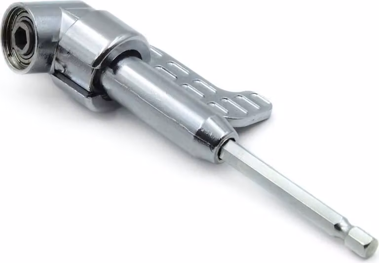 Chiave esagonale con inclinazione di 105° e adattatore per bit esagonale da 1/4", 130 mm, acciaio inossidabile, ideale per i punti difficili da raggiungere, coppia massima 12 Nm. Coppia massima 12 Nm.