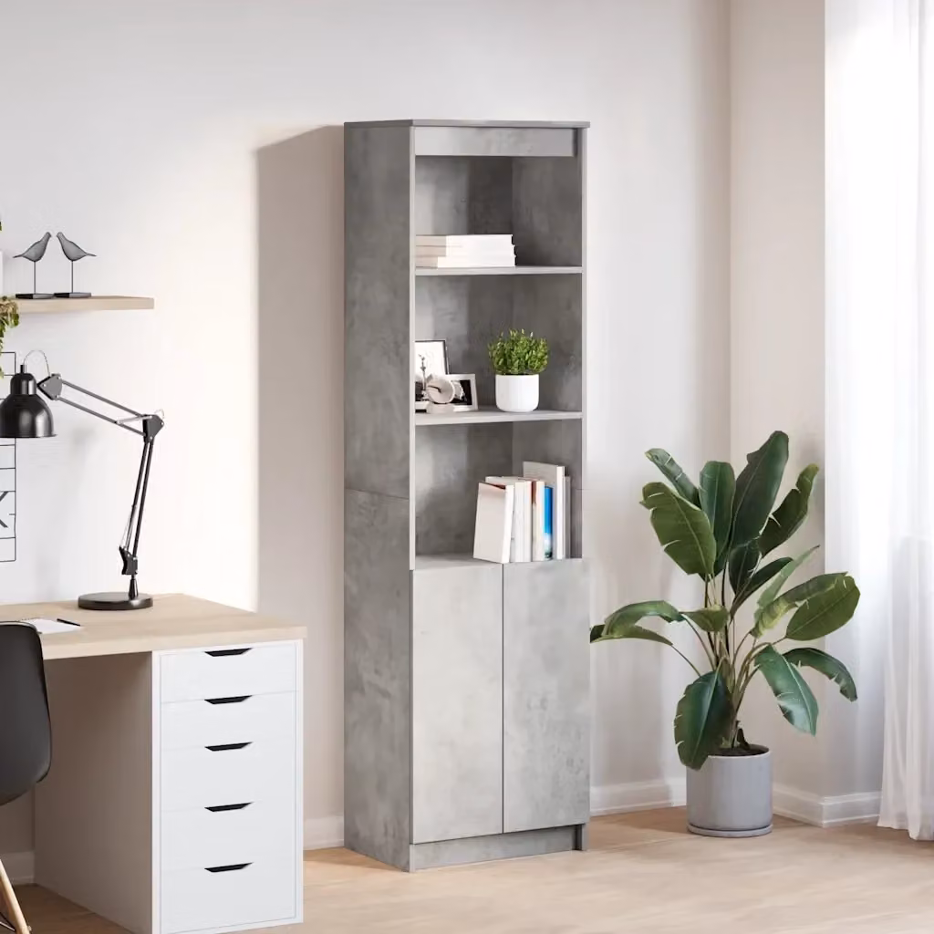 Credenza moderna DESIGN IN in legno multistrato Grigio Cemento, L: 50 cm, P: 35 cm, H: 180 cm – 2