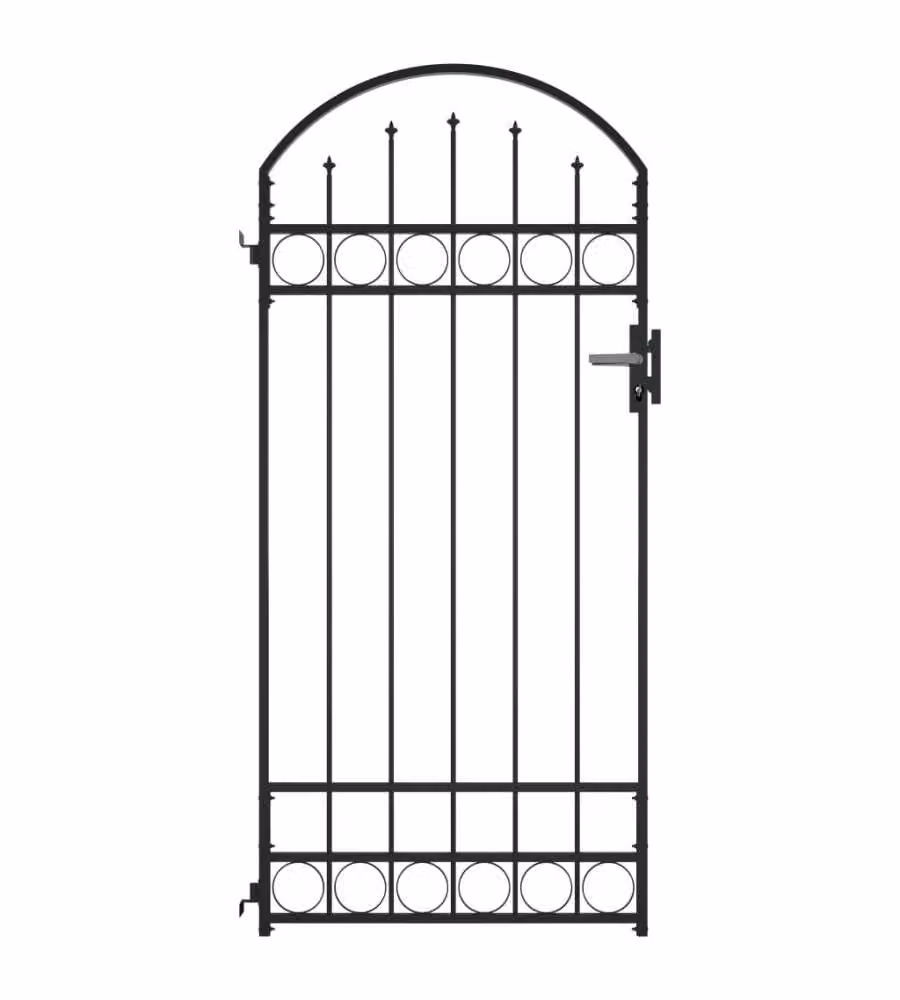 vidaXL Cancello singolo ad arco in acciaio nero L: 89 cm, H: 200 cm – 2