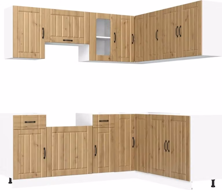 Set Mobili da Cucina 11 pz Kalmar Rovere Artigianale Truciolato
