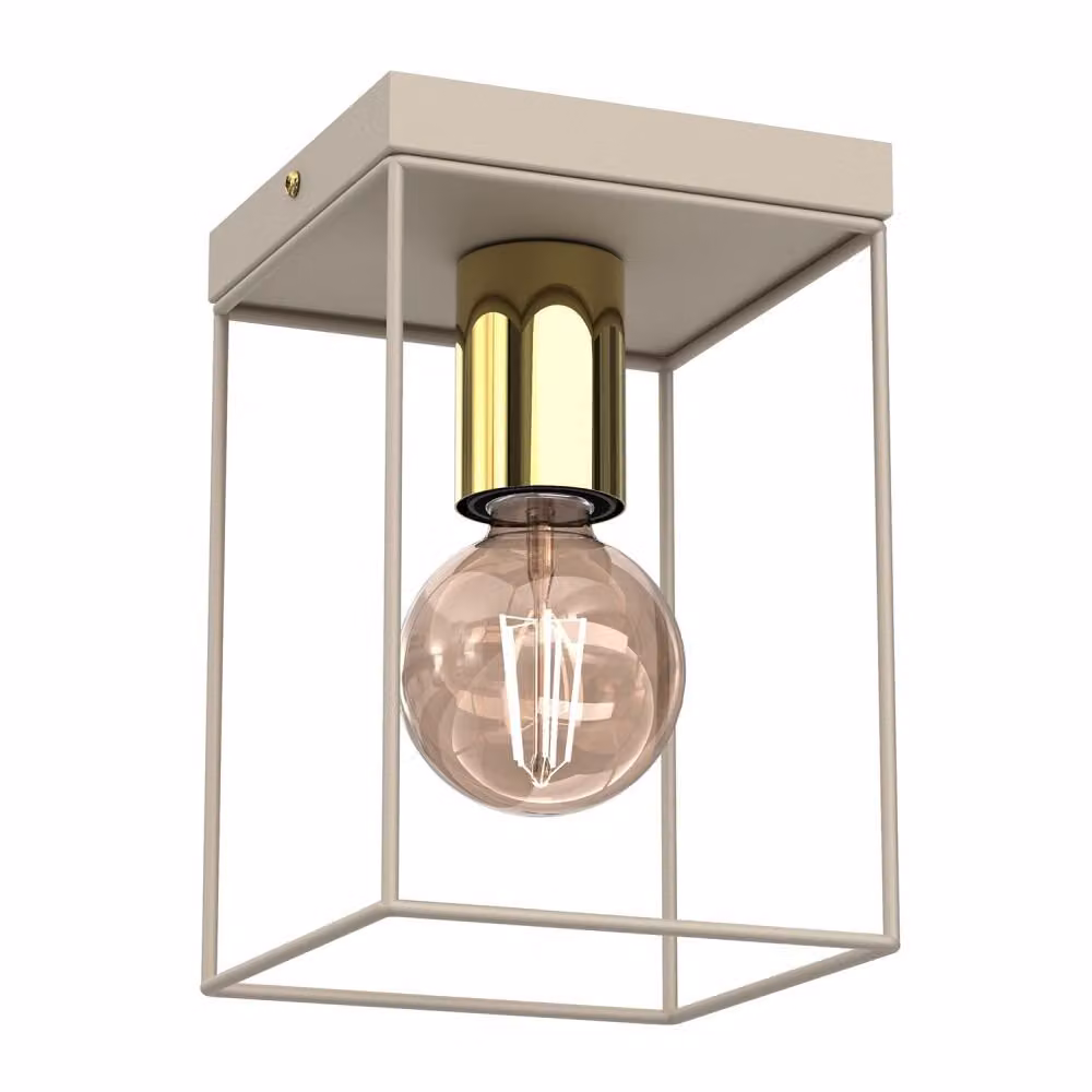 Lampada da soffitto moderna quadrata color crema Homen 1xE27 15W Luminex