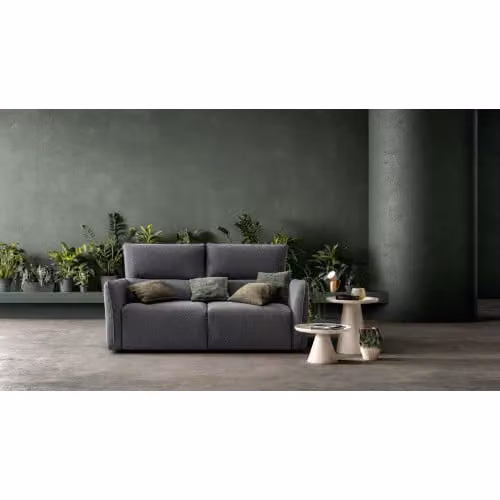 Divano letto Samoa con sistema relax modulare e coperture rimovibili in tessuto grigio