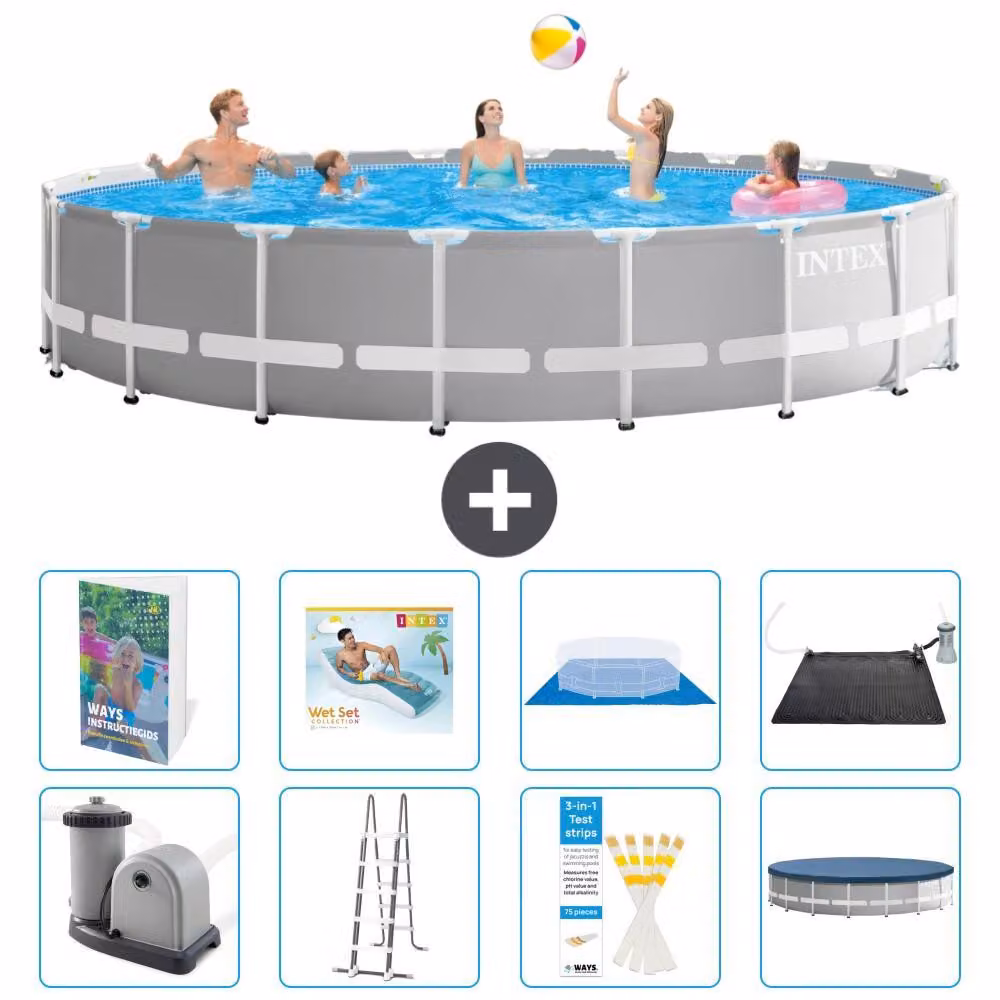 Struttura per piscina a forma di prisma - 610x132 cm - composta da 7 elementi - modello S567