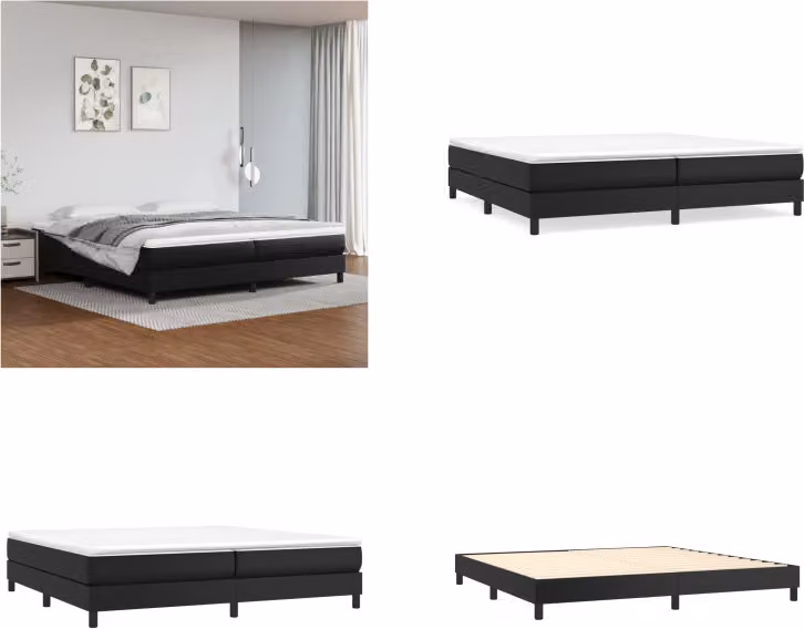 vidaXL Letto a molle con materasso nero 200x200 cm in Pelle finta - Letto a molle - Boxspringbetten - Bett - Schlafzimmermöbel