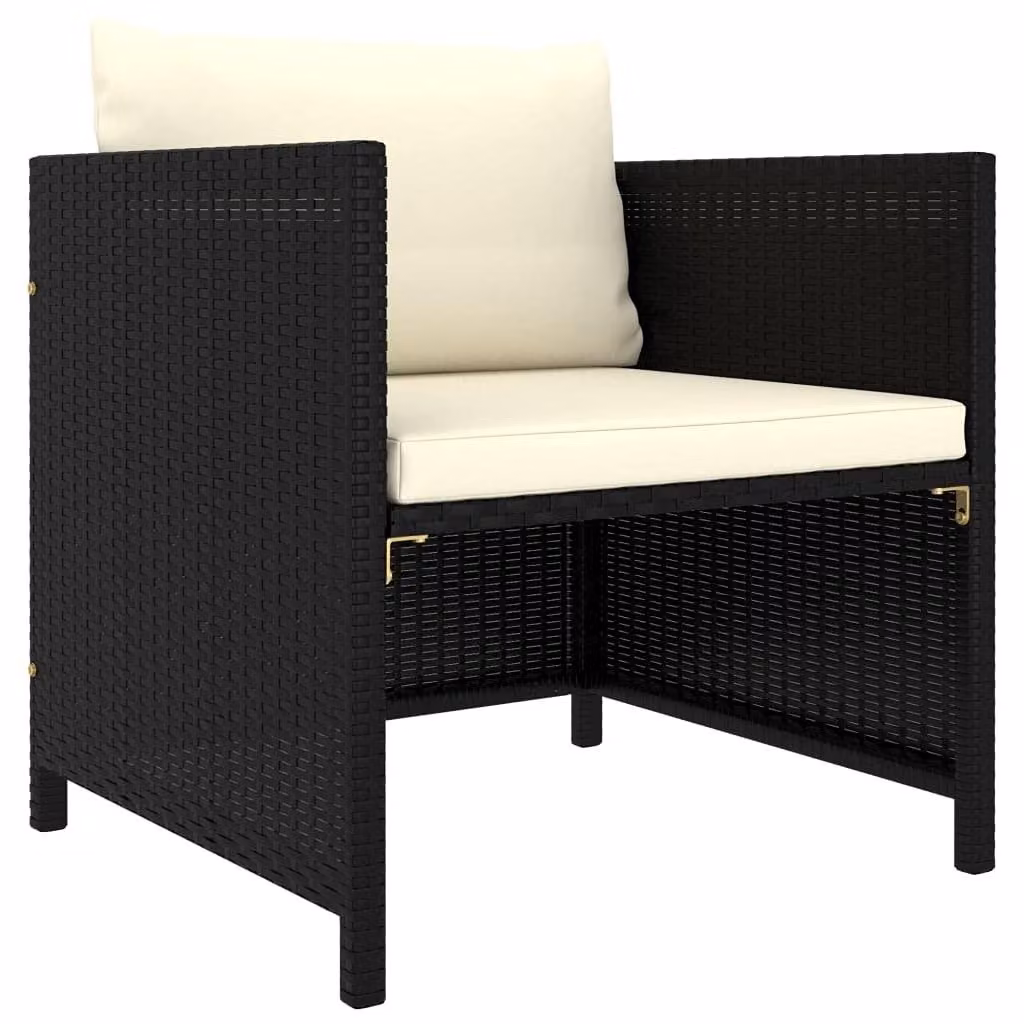 Panca da giardino con cuscino, realizzata in rattan sintetico resistente agli agenti atmosferici