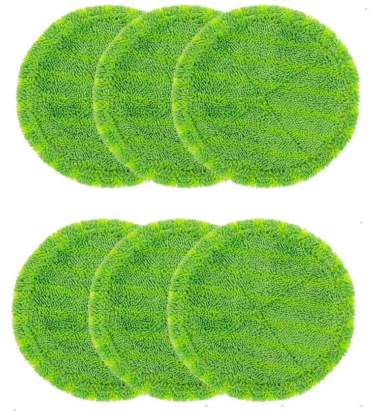 Confezione da 6 panni in microfibra da 16 cm, ricambi per spazzole (colore: verde)