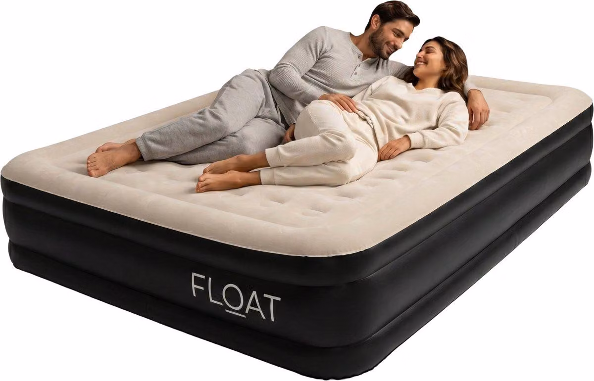 Letto gonfiabile matrimoniale con pompa integrata - 198x152x38 cm - Materasso gonfiabile matrimoniale autogonfiante - Letto per ospiti matrimoniale - FLOAT NimbusRest