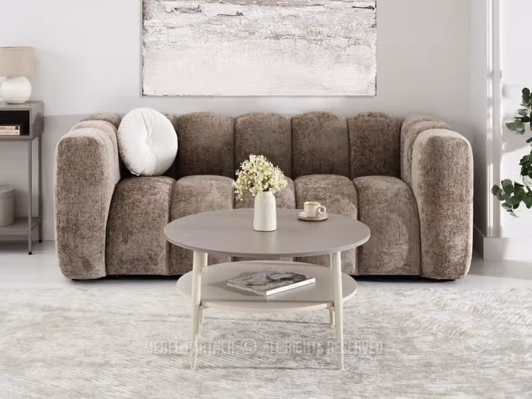 Tavolino rotondo TODOR - beige / crema