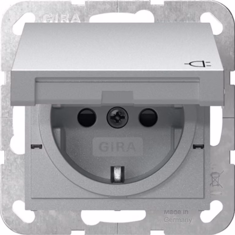 Presa SCHUKO Gira KD + SP SRK Sistema 55 F alluminio 475426