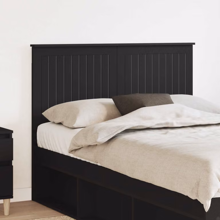 Testiera per letto moderna vidaXL in legno ingegnerizzato nero opaco