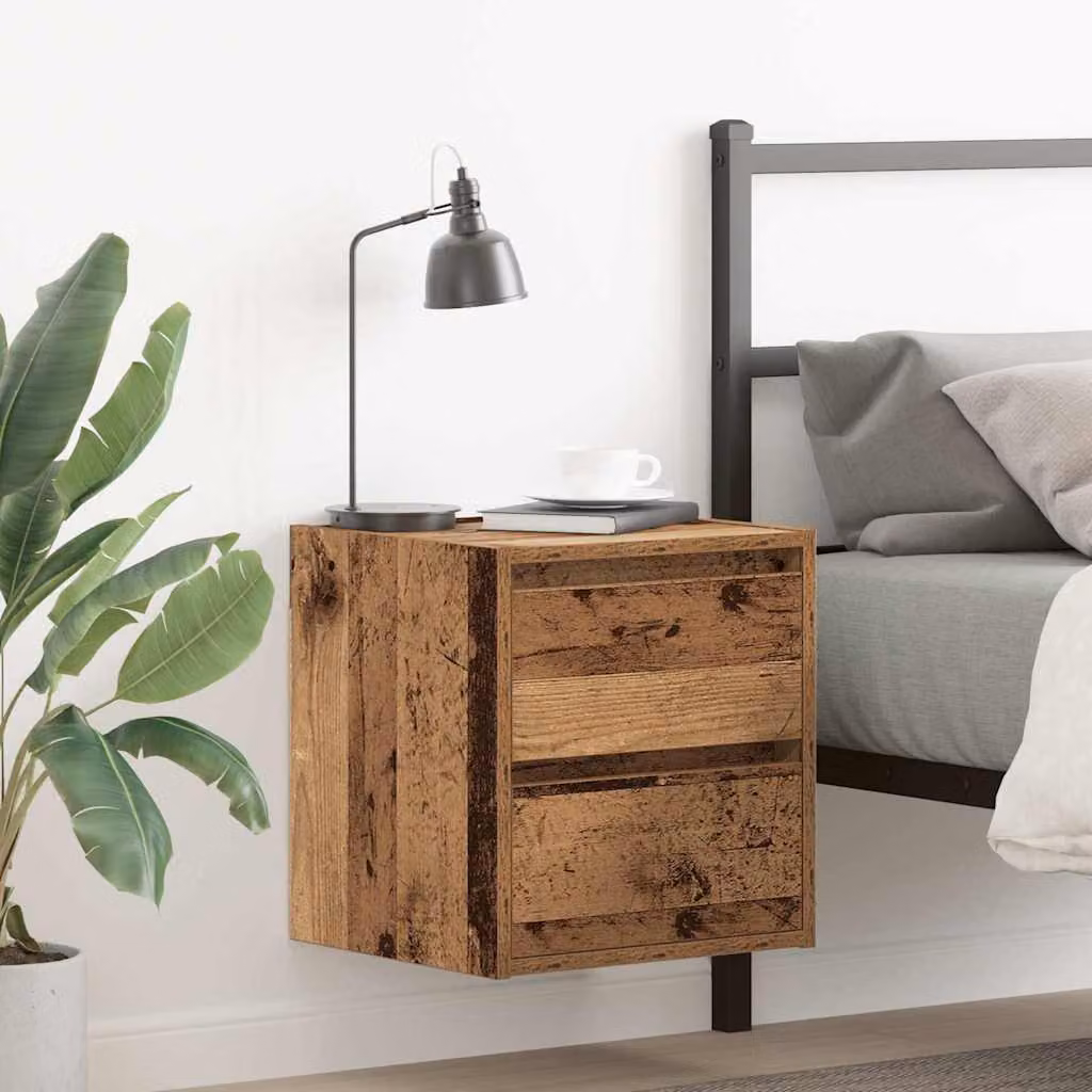 Comodino da parete vidaXL in legno in stile rustico marrone L 38 cm x P 34 cm x H 40 cm