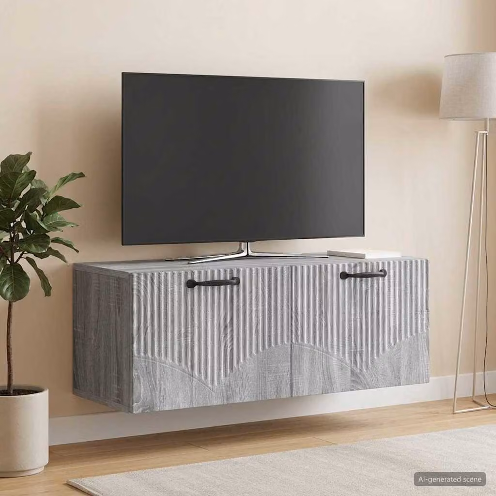 vidaXL Mobile Porta TV da Muro Moderno Grigio, L 78,5 cm x P 31 cm x H 30 cm
